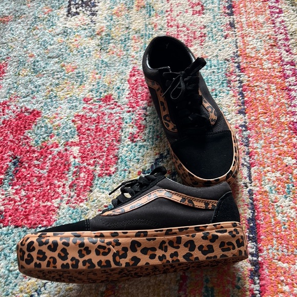 RARE limited edition custom old skool leopard vans size 8 - Picture 10 of 12